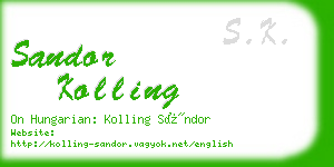 sandor kolling business card
